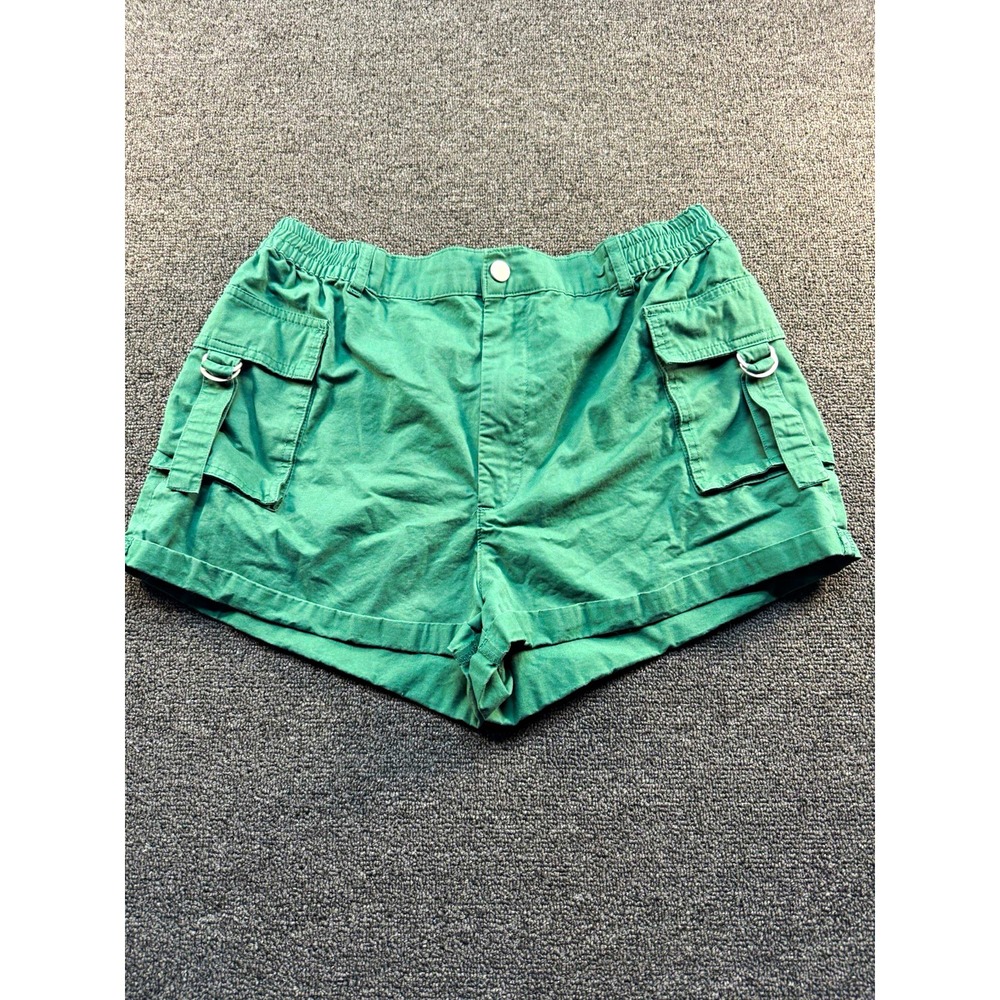 Indigo Rising Womens Green Cargo Shorts Size L Cotton Pockets